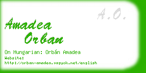 amadea orban business card